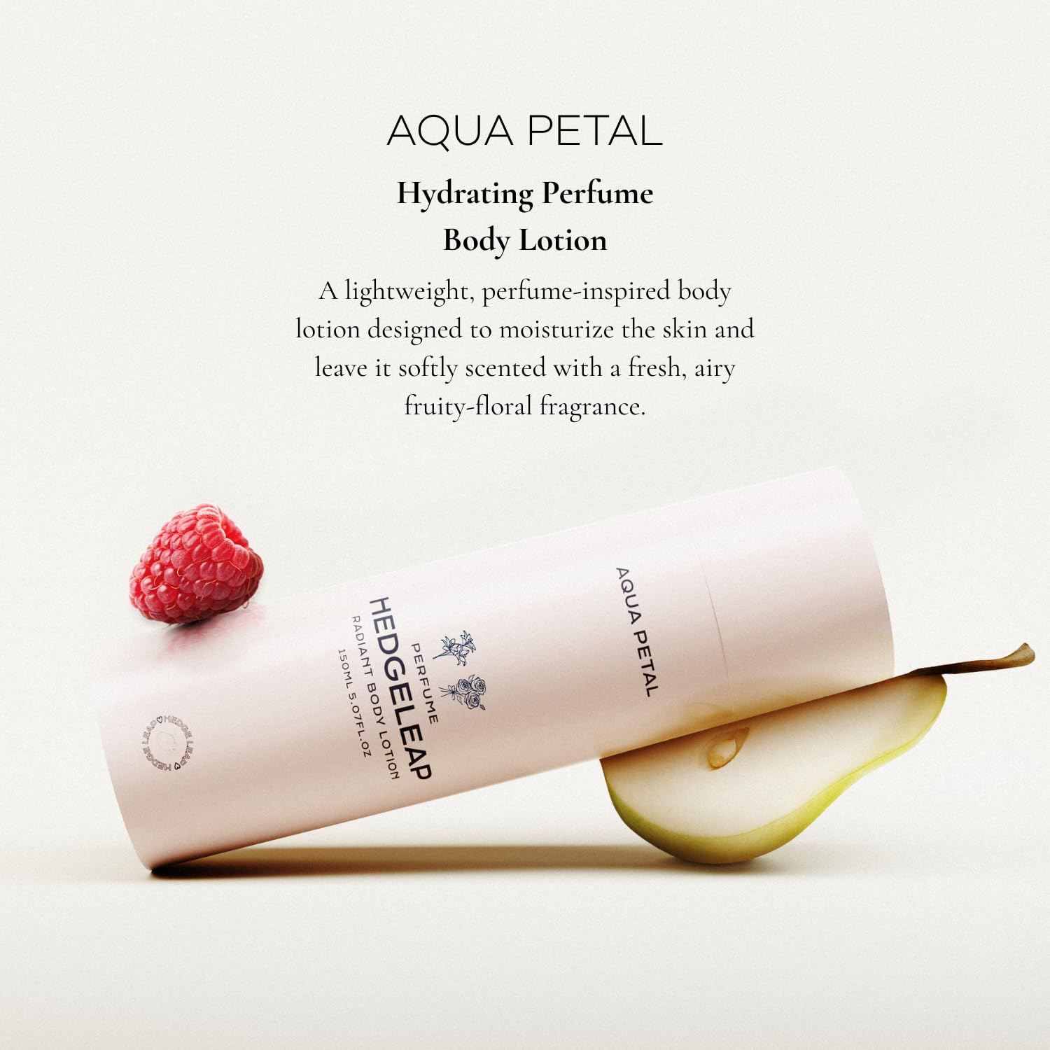 HedgeLeap Scented Body Lotion – Fragrance Moisturizer Cream Hydrating Formula Fruity-Floral Perfume Scent | 2% Niacinamide & Hyaluronic Acid | Aqua Petal, 150 ml HedgeLeap